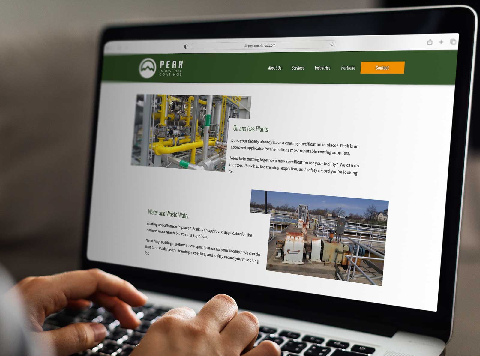 Internal Page Design for Peak Industrial Coatings