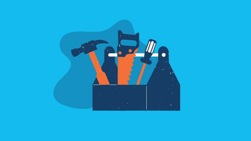 toolbox representing the tools you need to account for in your marketing plan