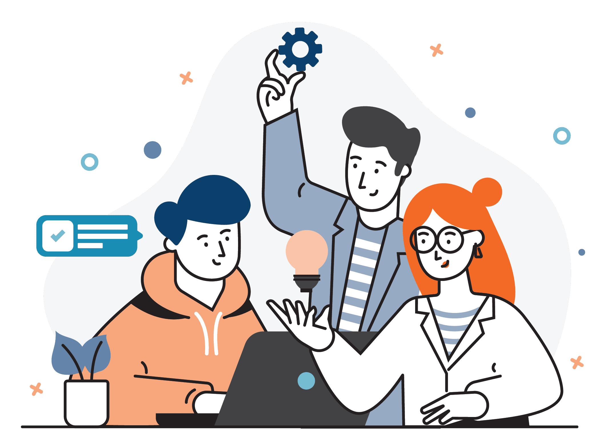 marketing professionals working together