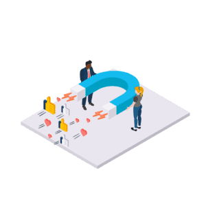 characters supporting a magnet