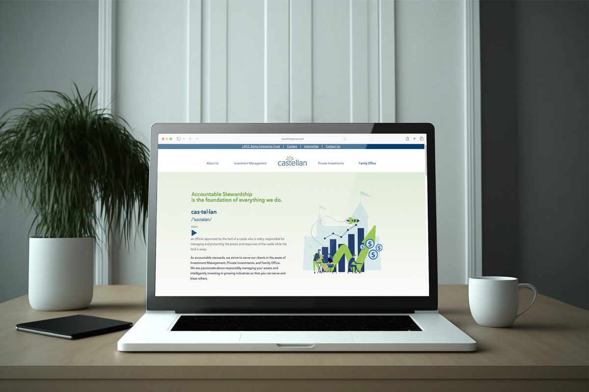 castellan website on laptop